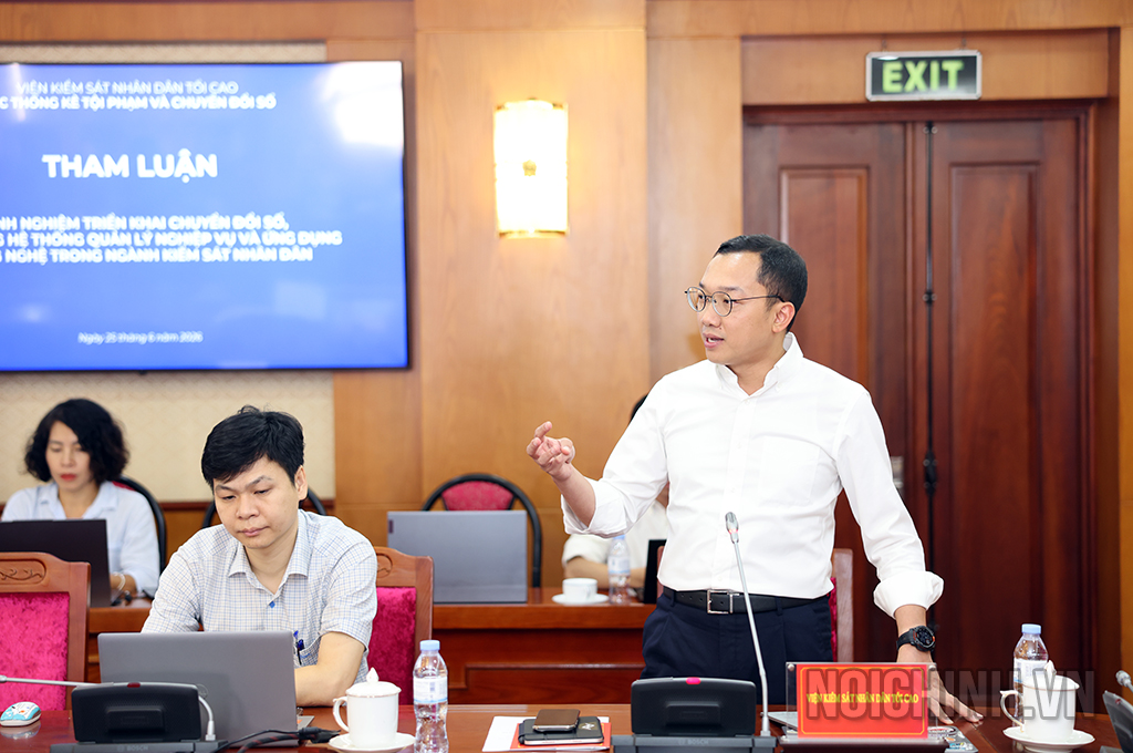 Đồng chí Hoàng Minh Tiến, Cục trưởng Cục thống kê tội phạm và Chuyển đổi số, Viện Kiểm sát nhân dân tối cao