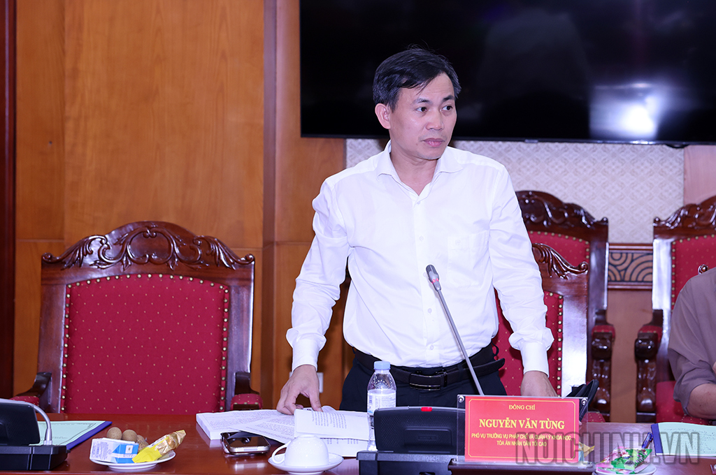 Đồng chí Nguyễn Văn Tùng, Phó Vụ trưởng Vụ Pháp chế và Quản lý khoa học, Tòa án nhân dân tối cao
